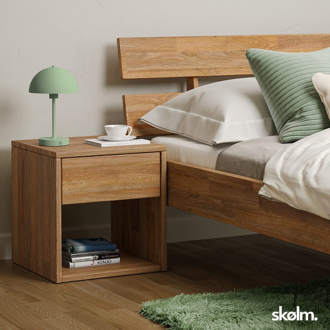 skølm Nachttisch Floki (2er Set), aus Eiche Massivholz, mit Schublade günstig online kaufen