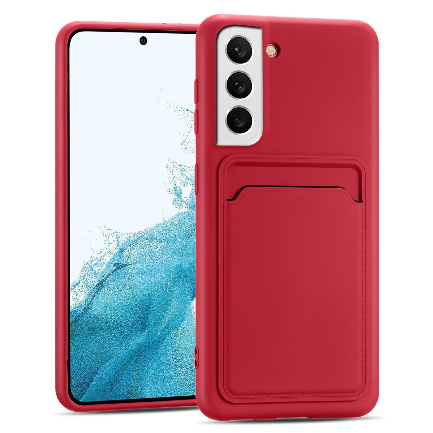 CoolGadget Handyhülle Card Case Handy Tasche für Samsung Galaxy S22 6,1 Zoll, Silikon Schutzhülle mit Kartenfach für Samsung Galaxy S22 Hülle