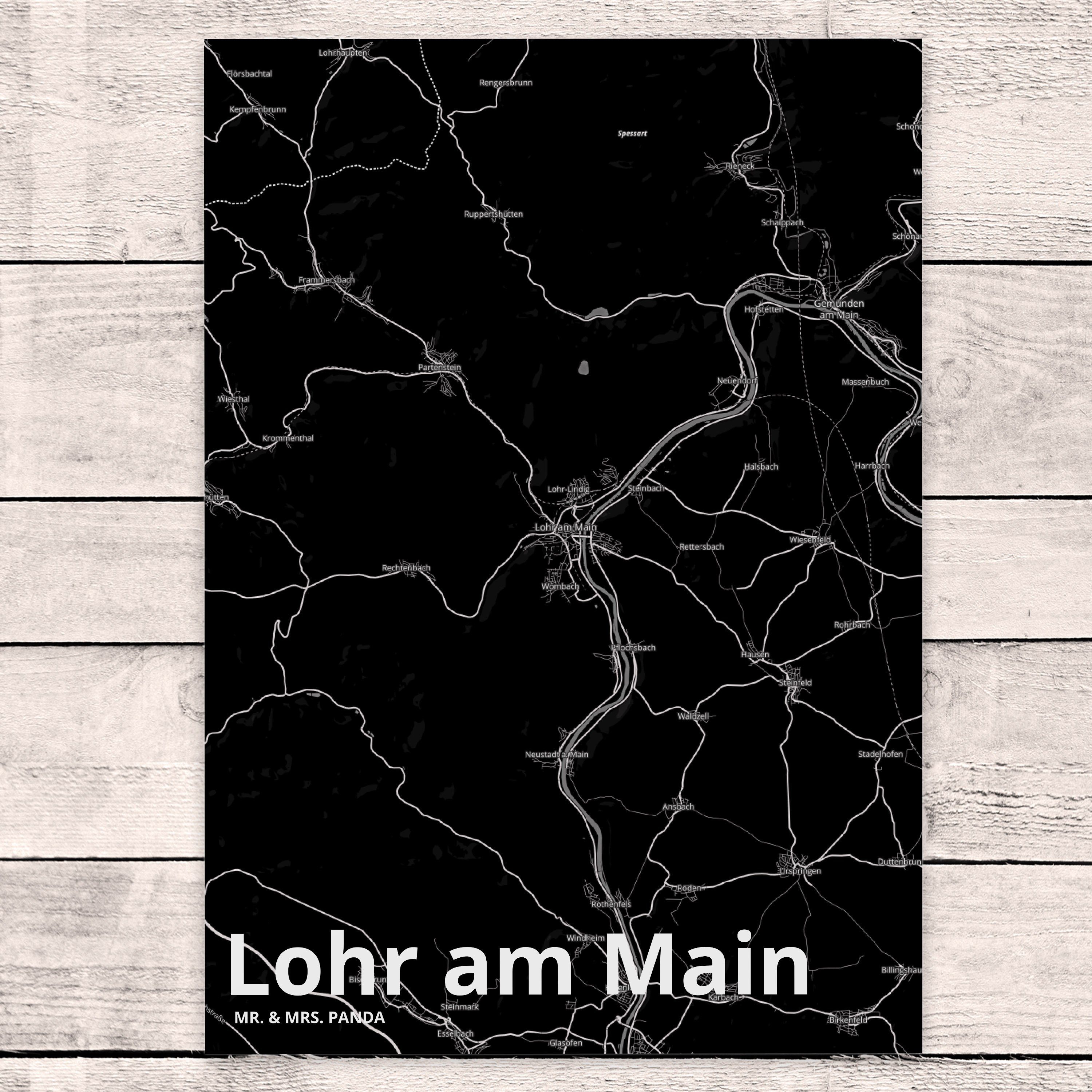 Mrs. Postkarte Karte Main Mr. am Map Landkarte Stadt Dorf & - Panda Lohr Dorf, Geschenk, Stadtpl