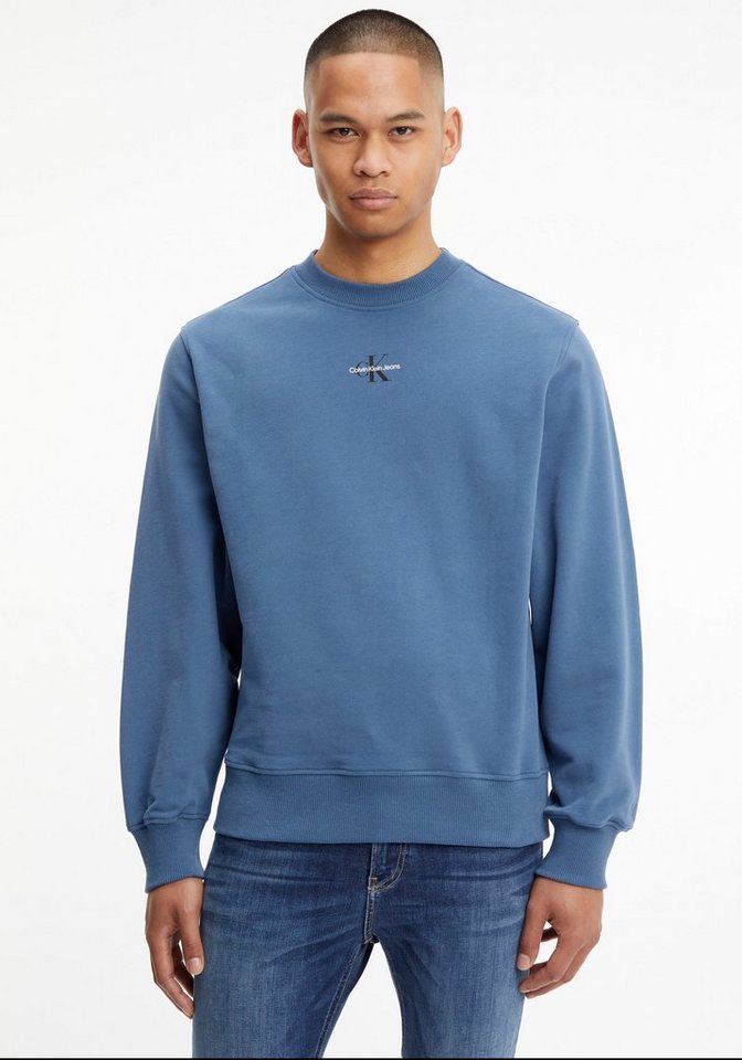 Calvin Klein Jeans Sweatshirt MICRO MONOLOGO CREW NECK mit Calvin Klein  Logoschriftzug auf der Brust