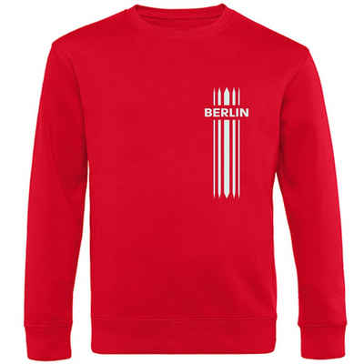 multifanshop Sweatshirt Berlin rot - Streifen - Pullover
