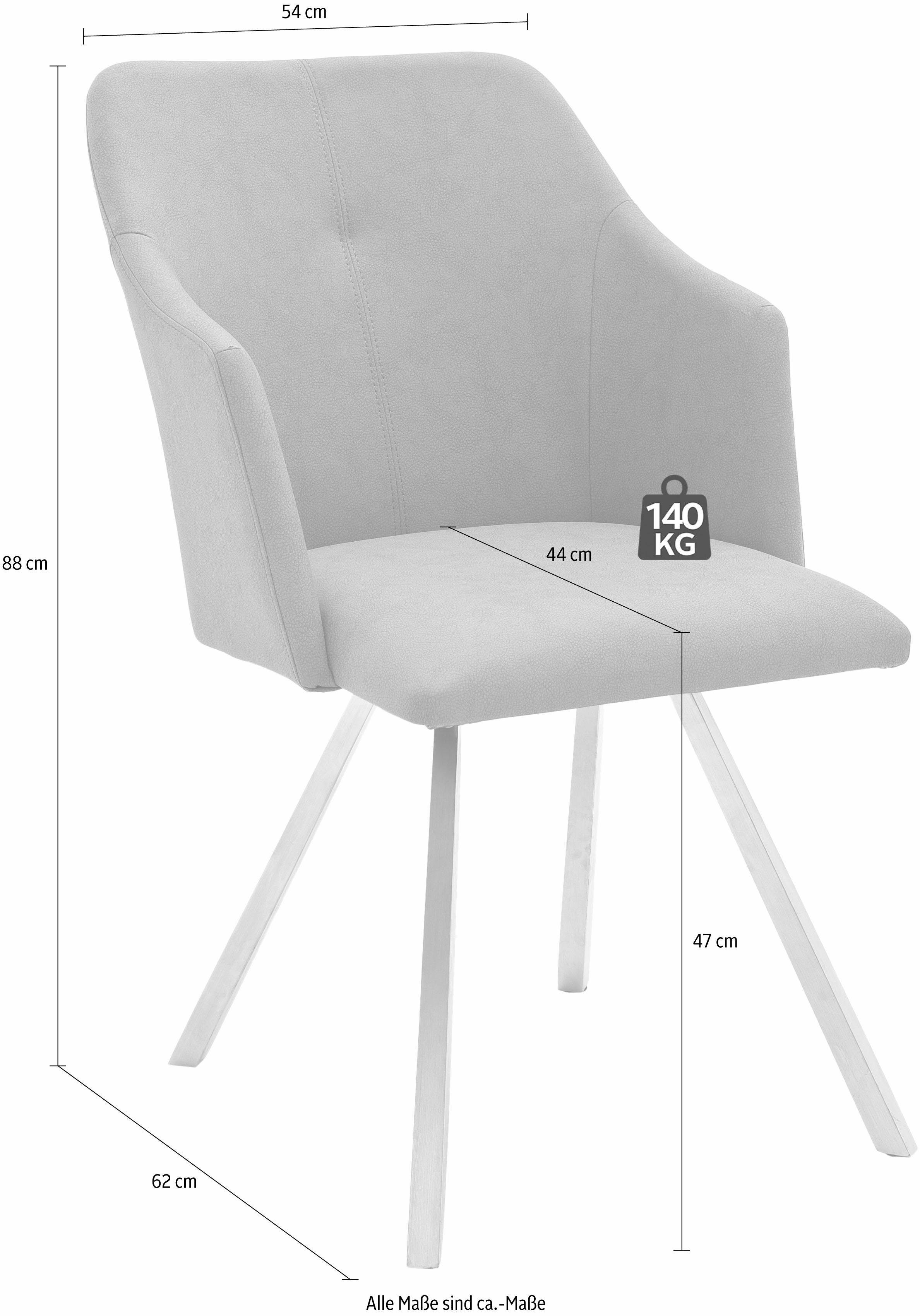 MCA furniture Esszimmerstuhl Madita Fuß bis Stuhl 140 (Set, 4 kg 2 max. belastbar St), B-eckig Stuhl