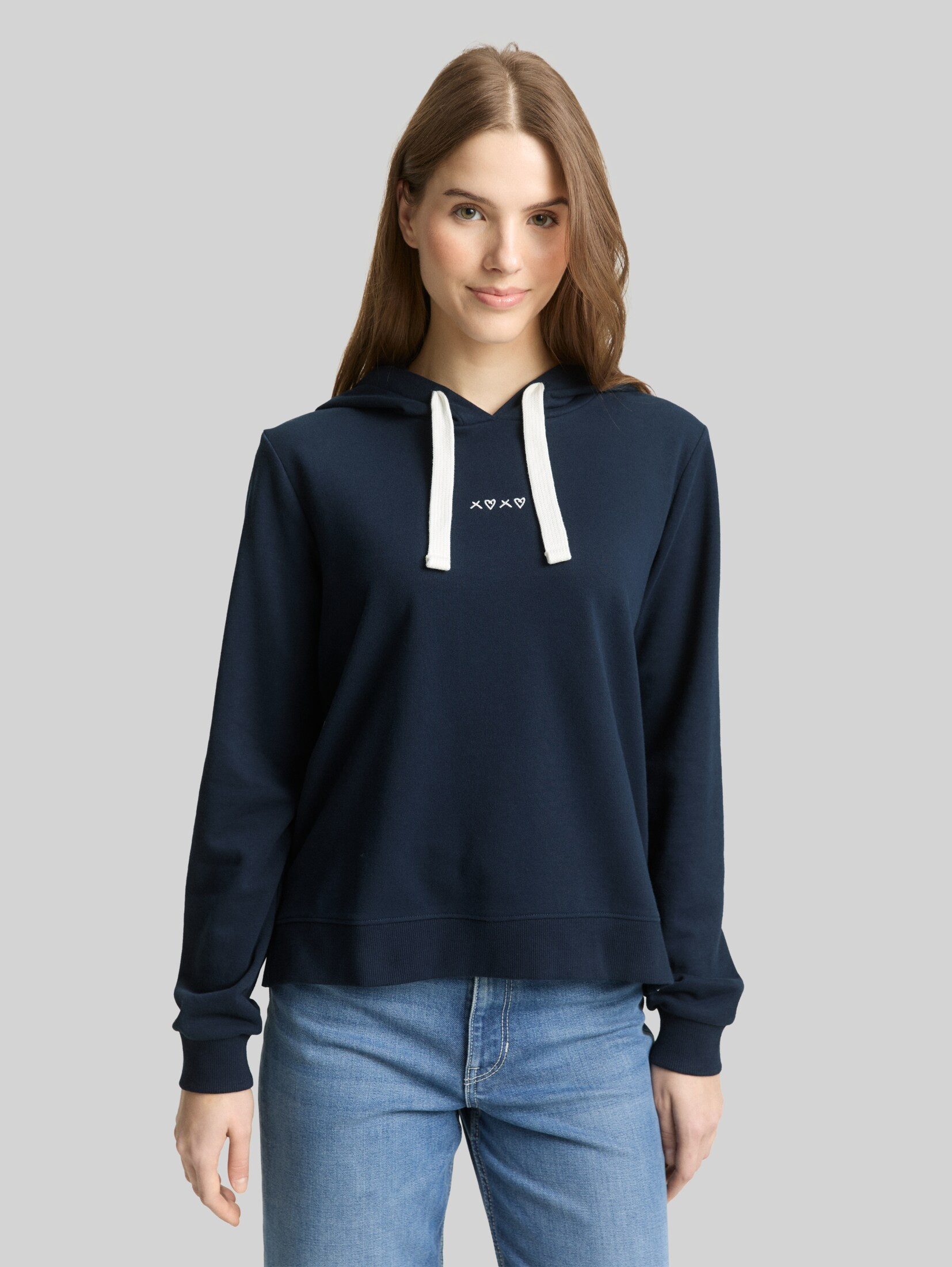 TOM TAILOR Denim Sweatshirt Strick & Sweatshirts Hoodie Sweatshirt mit Stickerei