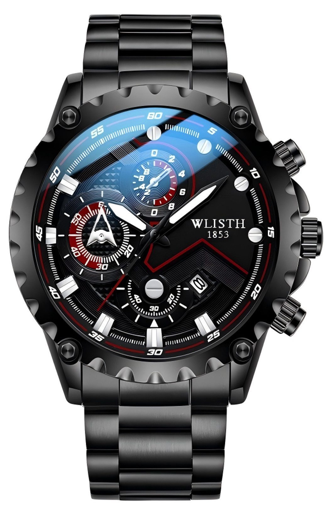Toomoke Quarzuhr Quarzuhr, Herren-Armbanduhr, Multifunktionsuhr HerrenUhr, (Quarz Uhr mit Edelstahl Armband), Multifunktionsuhr Armbanduhr, für Liebhaber Herrenuhren