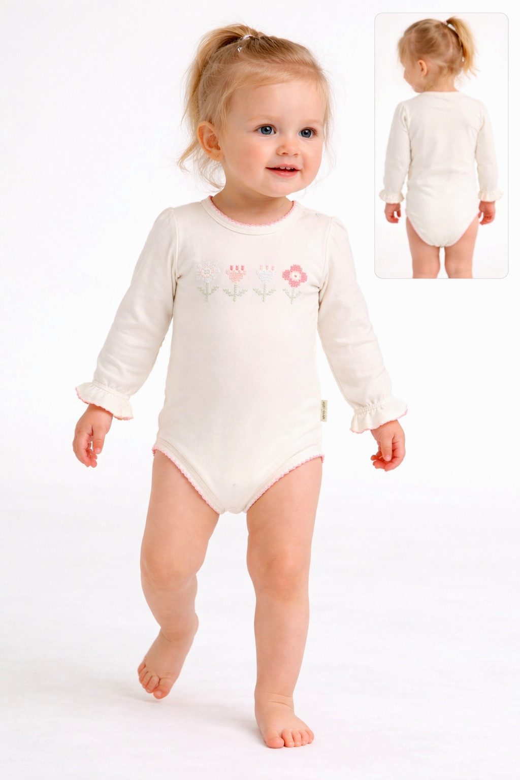 Hust & Claire Langarmbody Britt Bloom (1-tlg) Baby Body „Britt Bloom“ mit Blumenmotiv, langarm, Farbe Ivory