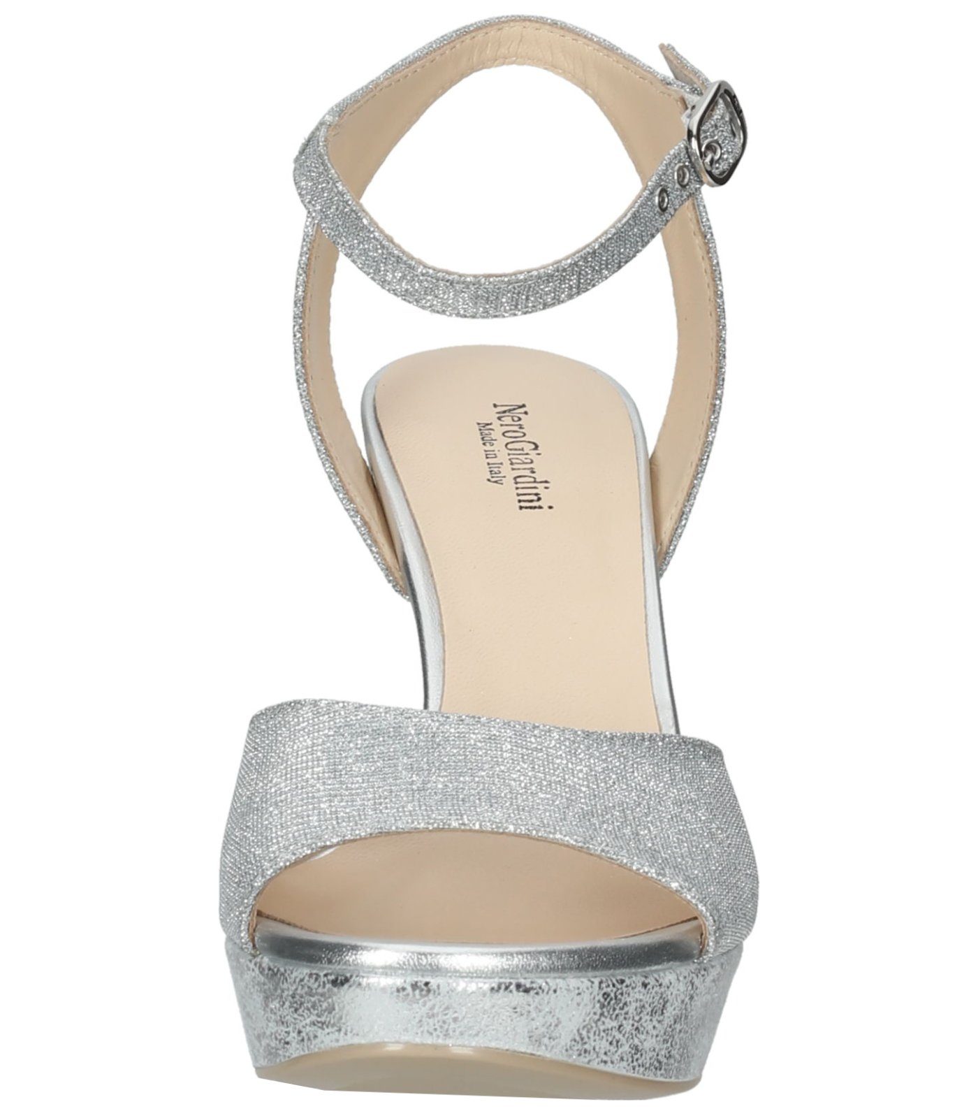Nero Giardini Textil Sandalen High-Heel-Sandalette Silber