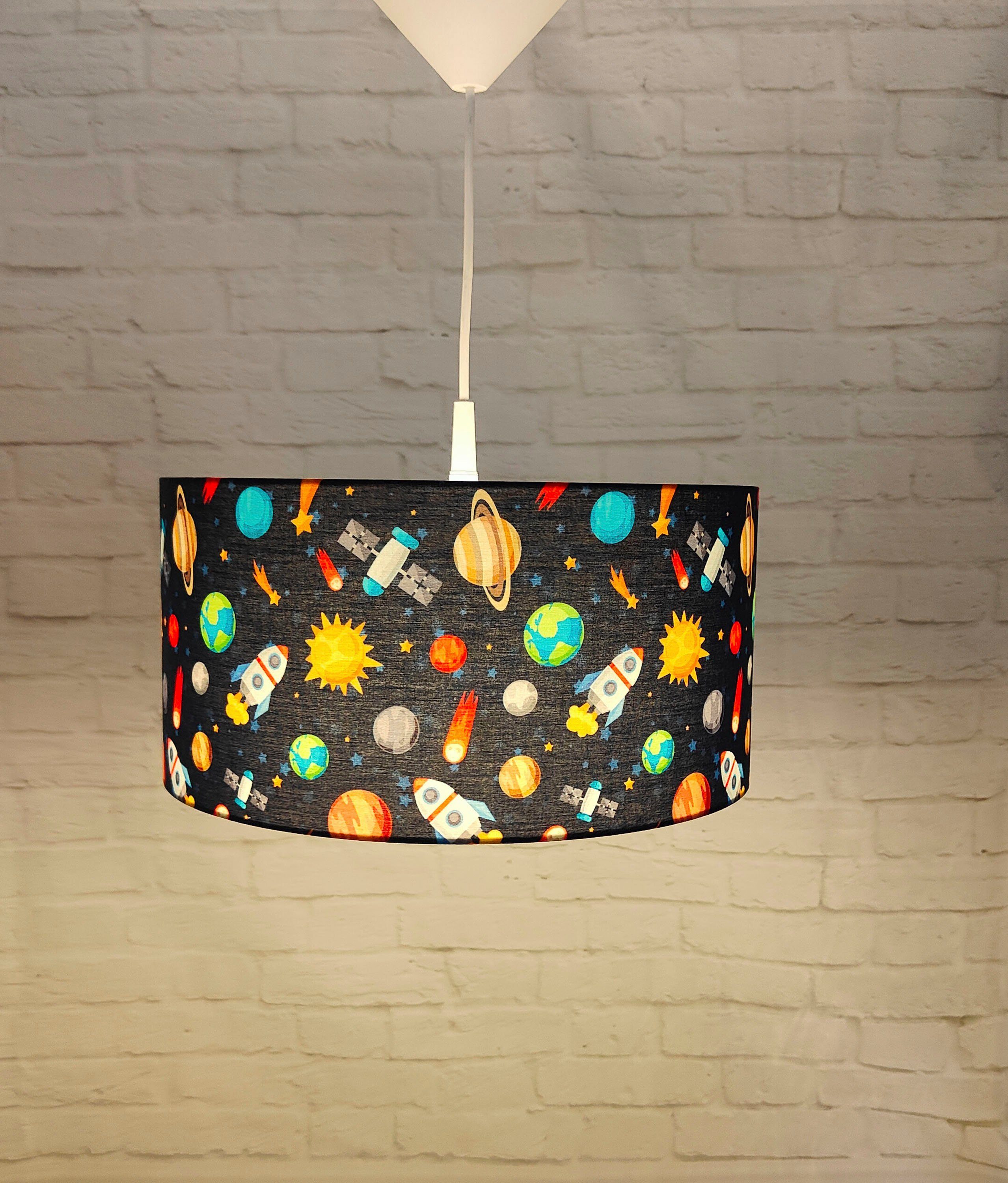 niermann Pendelleuchte Stoff-Pendelleuchte Weltall, ohne Leuchtmittel, Lamp günstig online kaufen