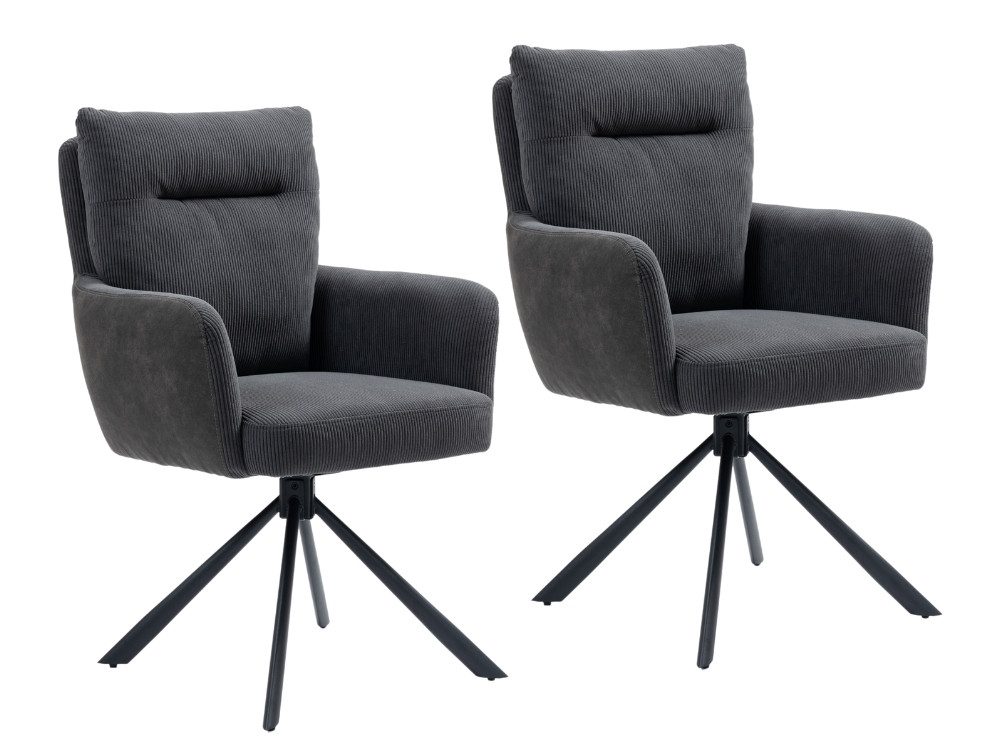 WOLF MÖBEL Esszimmerstuhl SEBA Drehstuhl Stefan 180° anthrazit, 2er SET (60 günstig online kaufen