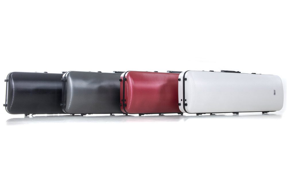 PURE GEWA Violinen-Koffer Violinkoffer 4/4 Polycarbonat 2.4 mit Zubehör- und Notentasche, Gepolsterte Schwebelagerung, flexible Bogenbrücke, stabil, komfortabel