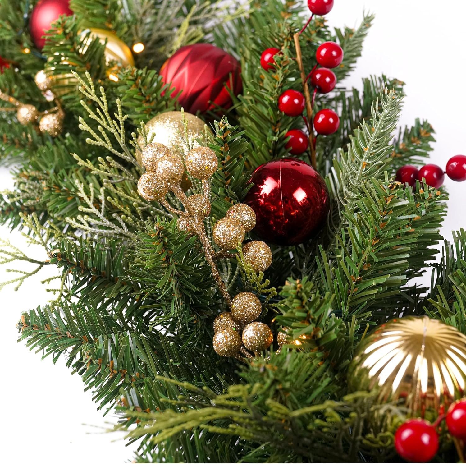 Kunstkranz Weihnachtsgirlande, Tannengirlande, Künstliche Weihnachtskranz, Coonoor, Weihnachtsdeko Girlande für Türen, Bögen, Treppen,Kamin, Haustür – Bild 3 von 5