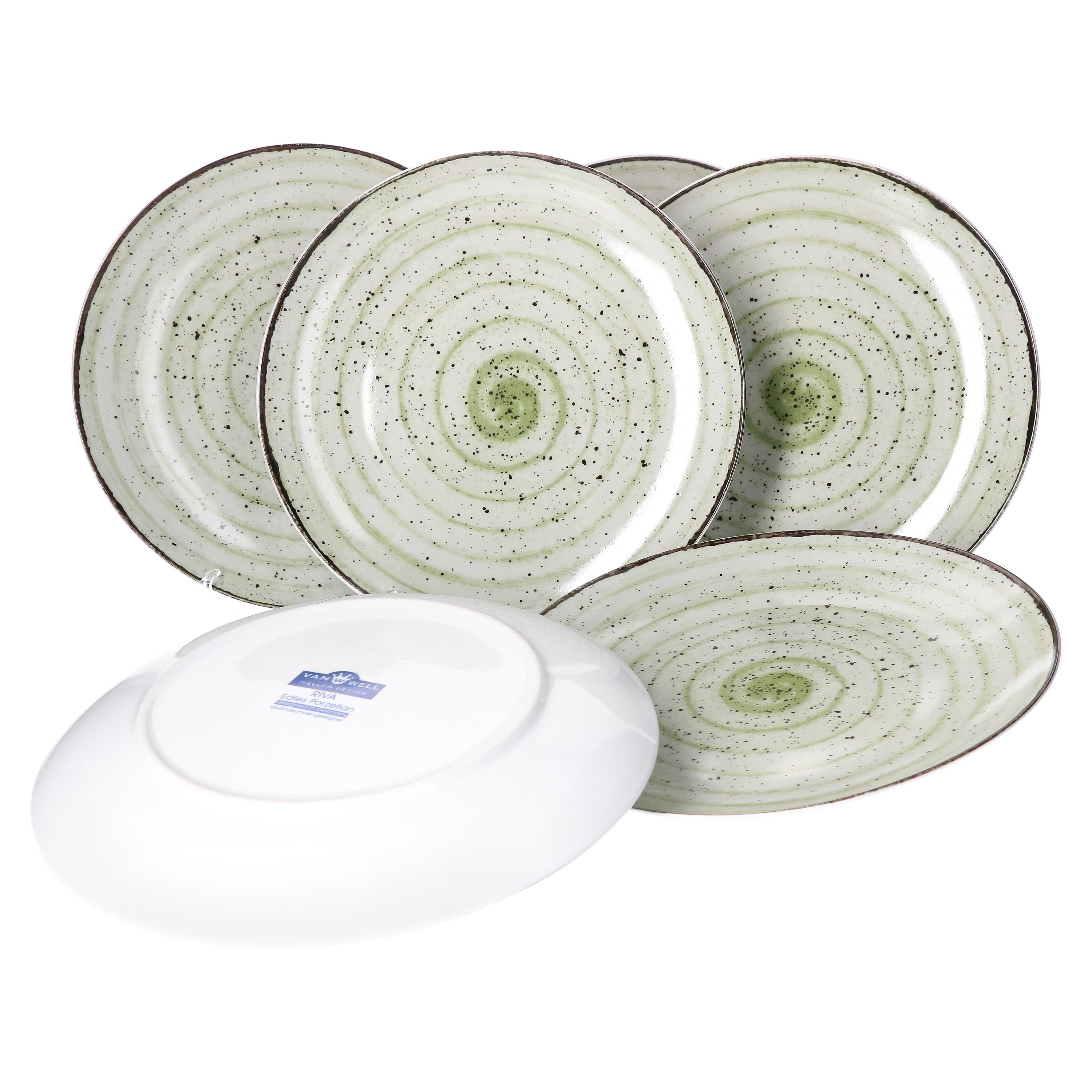 van Well Speiseteller 6er Set Essteller flach Riva 27cm Porzellan