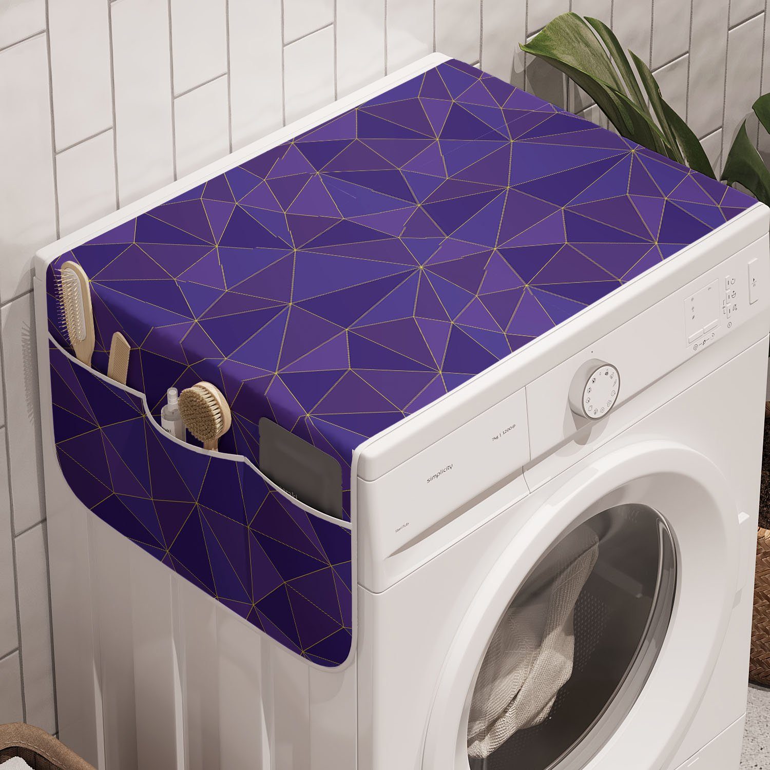 Abakuhaus Badorganizer Formen Anti-Rutsch-Stoffabdeckung Waschmaschine Monotone Geometrisch polygonale für und Trockner,