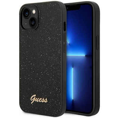Guess Handyhülle Guess Hard Case Glitter Script Collection Apple iPhone 14 Plus Case Schutzhülle Schwarz