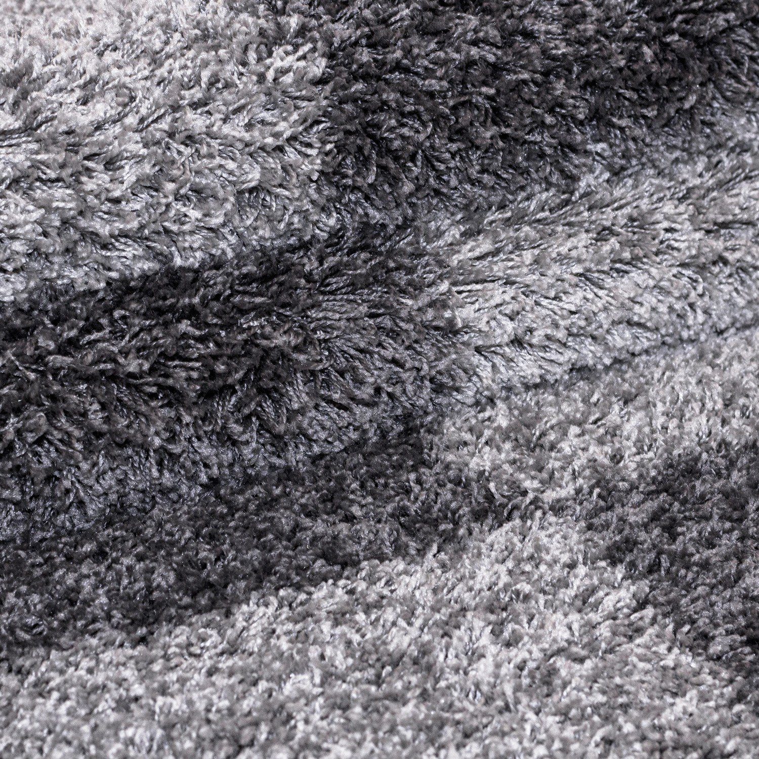 gestreift Shaggy Hochflor-Teppich mm Grau 30 Wohnzimmer, Langflor Hochflorteppich Miovani, Höhe: