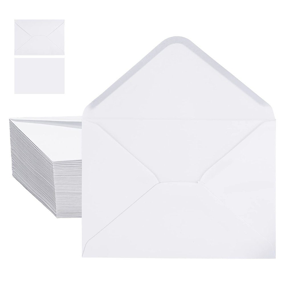 GelldG Einladungskarten Kraftpapier Eukalyptus, Faltkarten mit Umschlägen, Doppelkarten Weiß