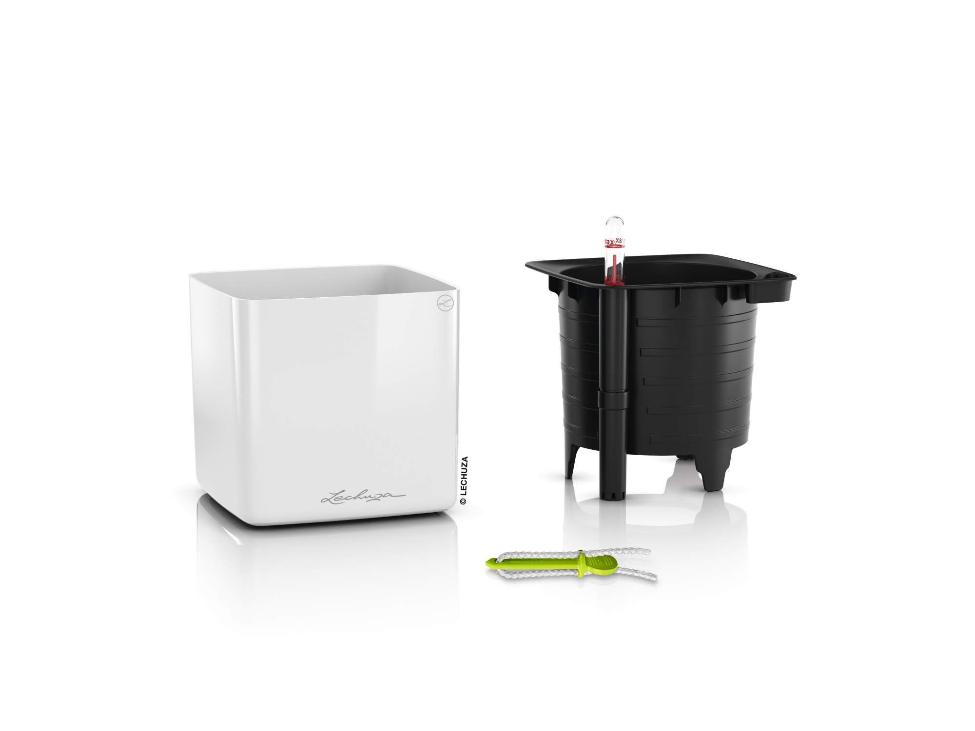 Lechuza® Blumentopf Cube Glossy 14 weiß günstig online kaufen