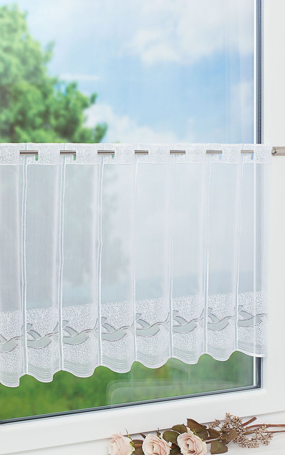 LYSEL® Scheibengardine Genia (1 St), transparent, HxB 30x94.5cm