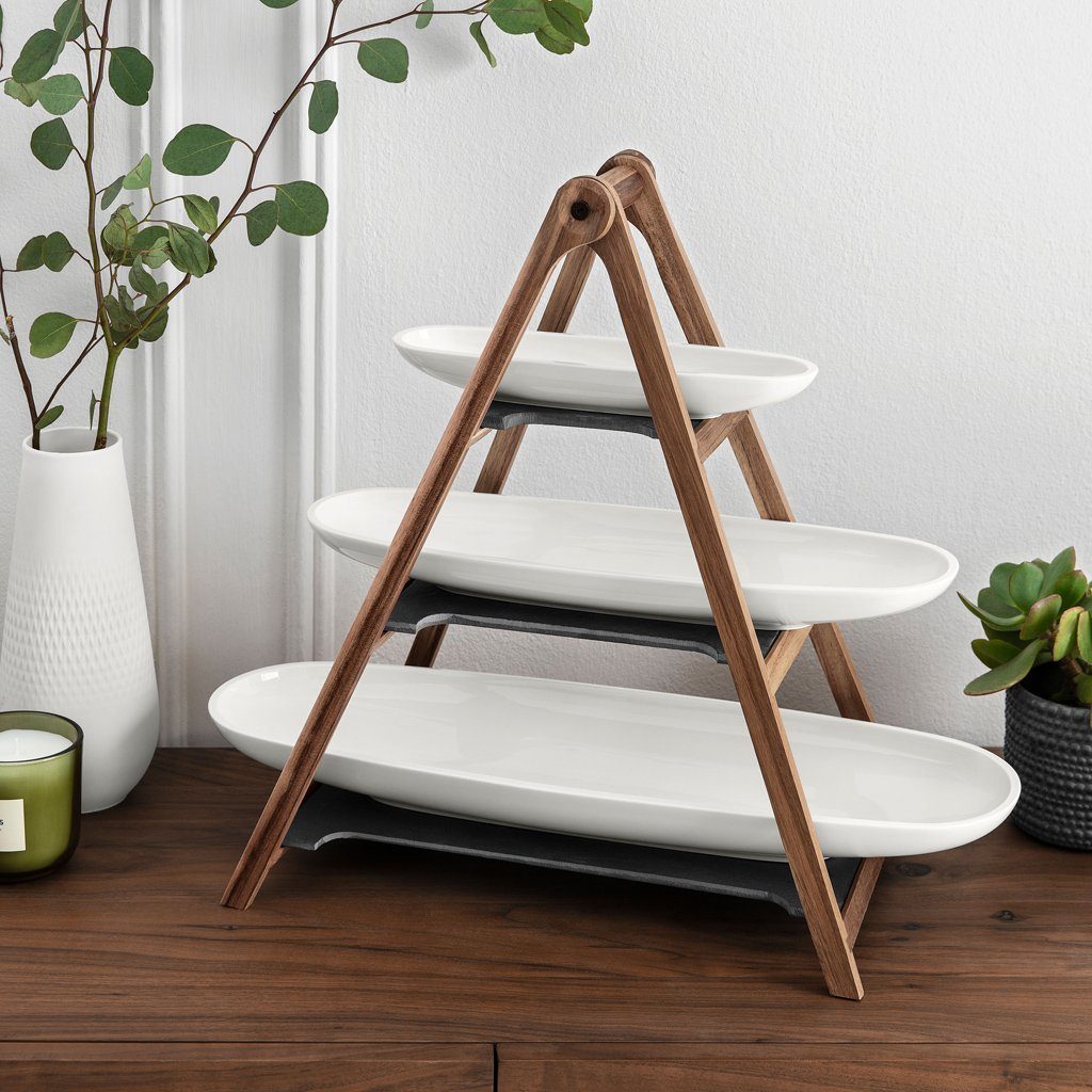 Villeroy & Boch Etagere Artesano Original Eye Catcherset 4tlg., Holz, (Set, 4-tlg), Akazienholz, Made in Germany