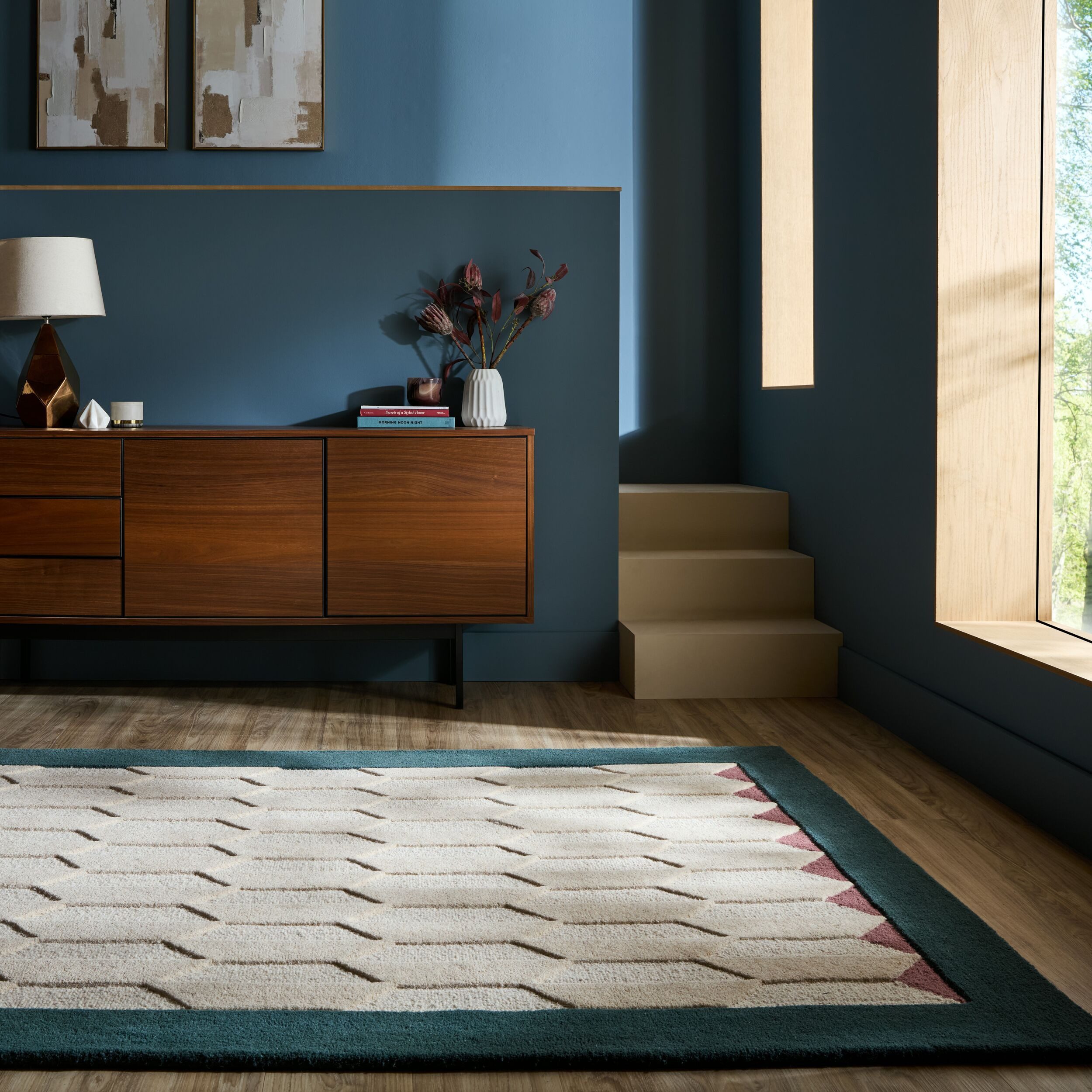 FLAIR RUGS Wollteppich APEX, rechteckig, Höhe: 8 mm, Handgetuftet aus 100 % Wolle mit einem Cut-and-Loop-Flor