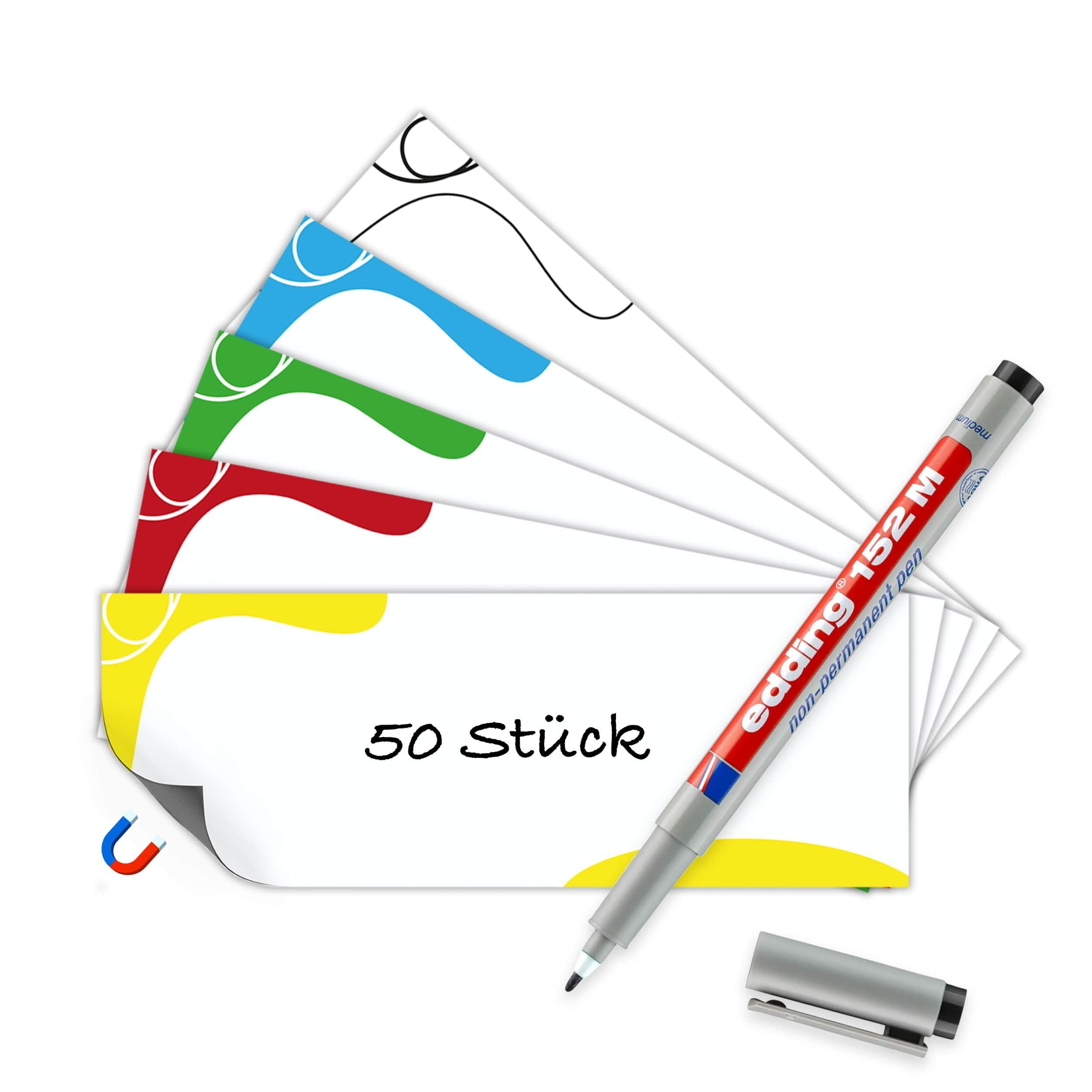 TOBJA Magnettafel 50 Magnetstreifen 110x40mm inkl. Stift, Für Metallregale günstig online kaufen