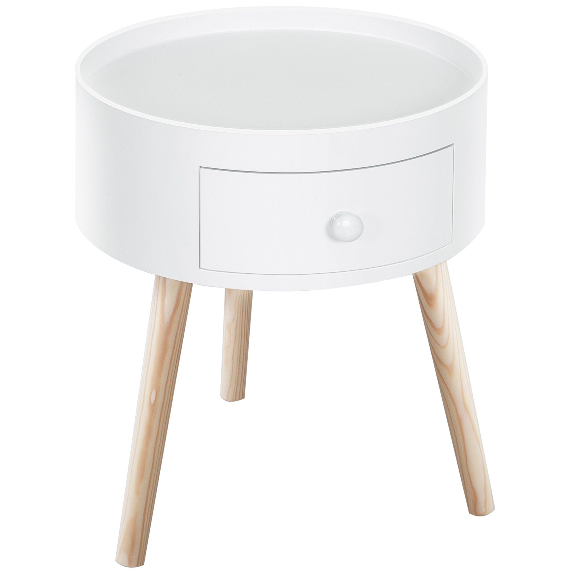 HOMCOM Couchtisch Beistelltisch mit Schublade, Runder günstig online kaufen