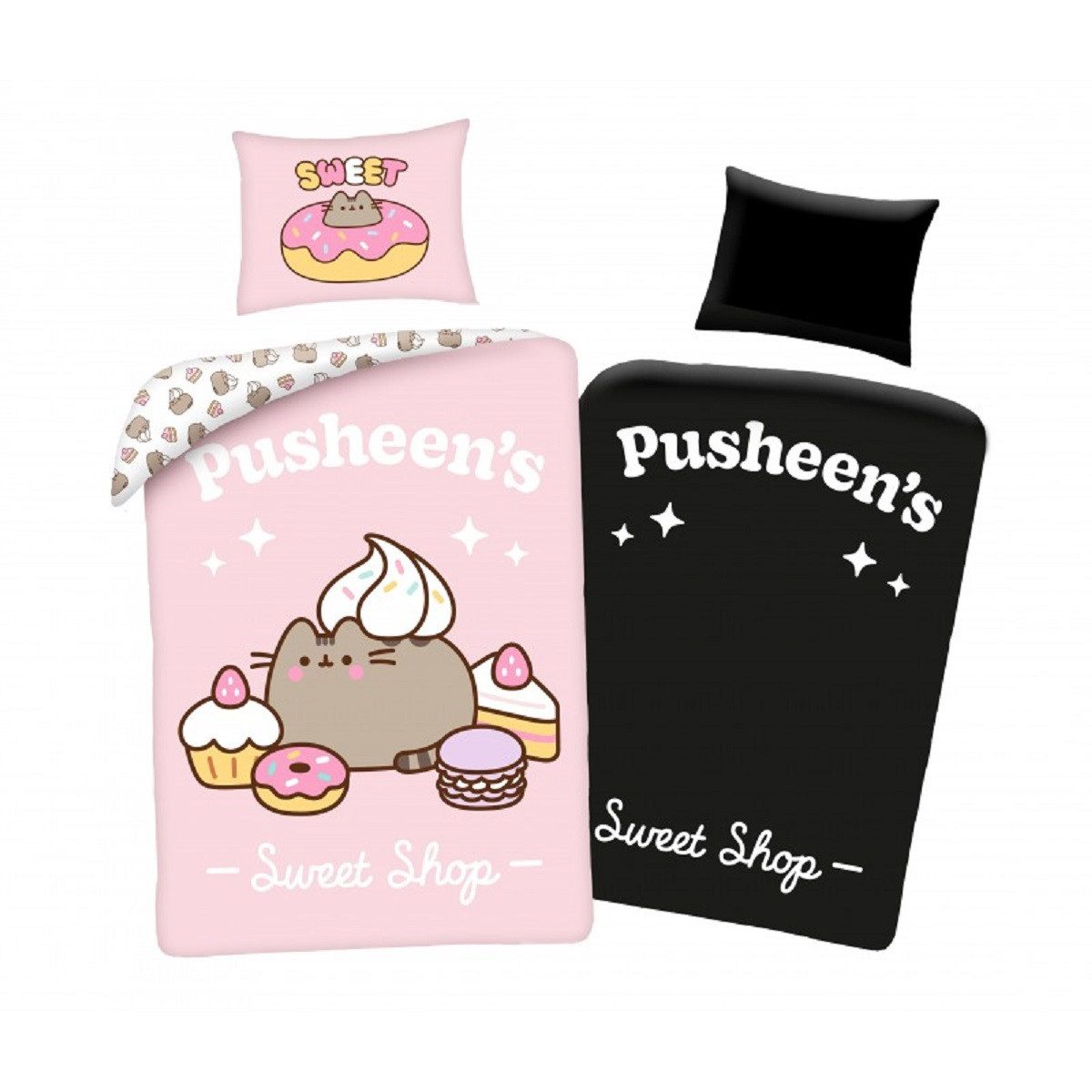 Pusheen Bettwäsche 140 × 200 cm Baumwolle Bettbezug Kissenbezug 70 × 90 cm
