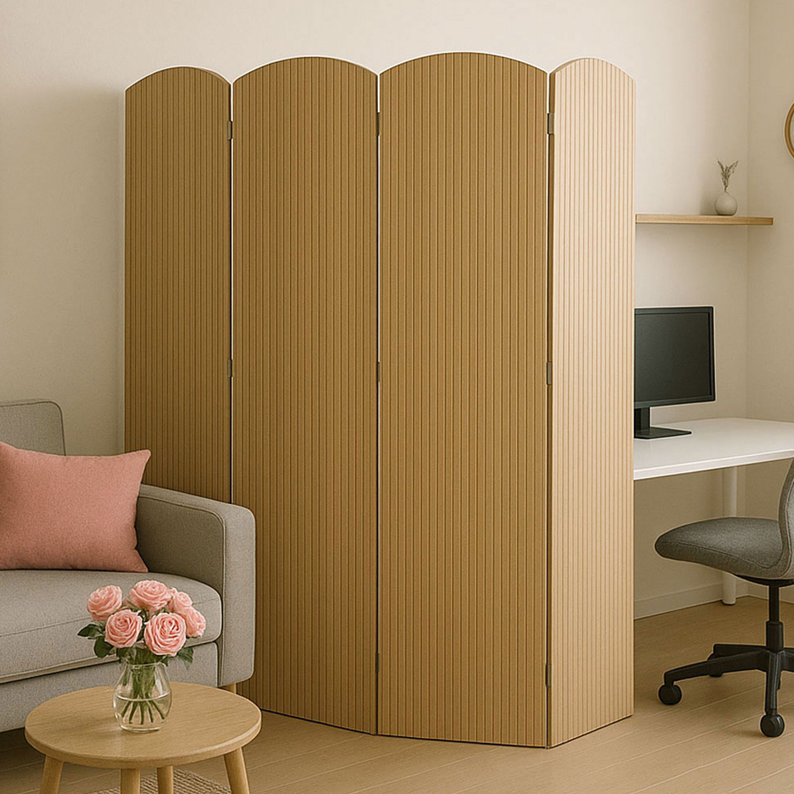 MCW Paravent MCW-O30-4, Komplett fertig montiert, kein Aufbau notwendig