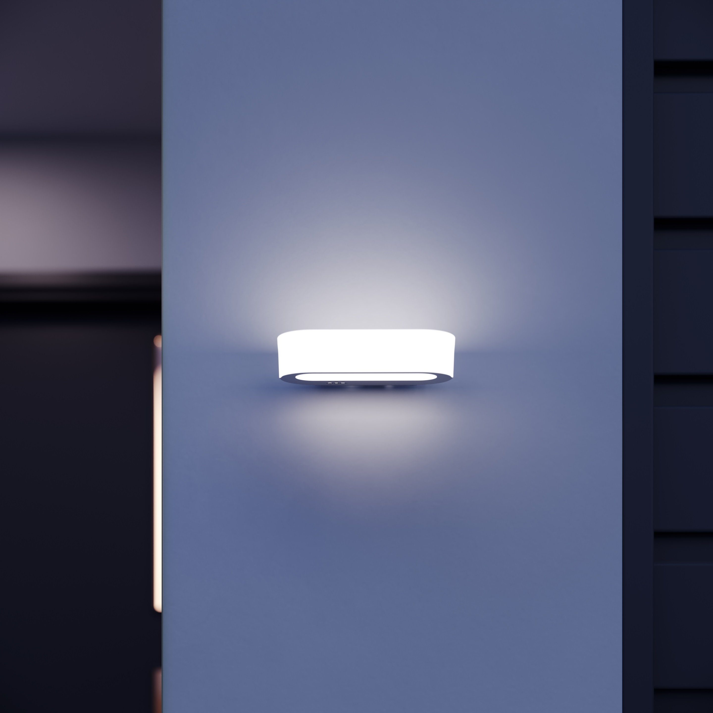 steinel LED Außen-Wandleuchte L Nachtlicht, Wandlampe, integriert, Warmweiß, Softstart, 710, Up-/Downlight, mit Dämmerungsschalter fest LED