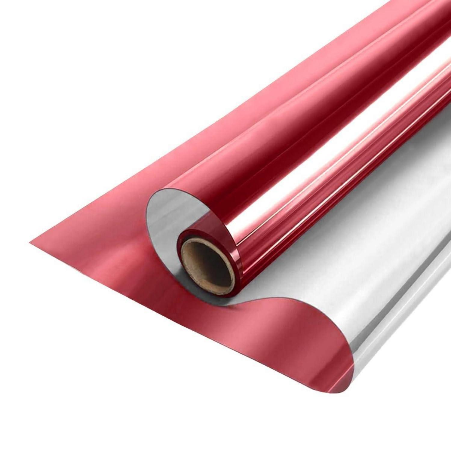 LuxusKollektion Sonnenschutz-Fensterfolie Fensterfolie Sichtschutzfolie 60cm x 400cm Rot silber