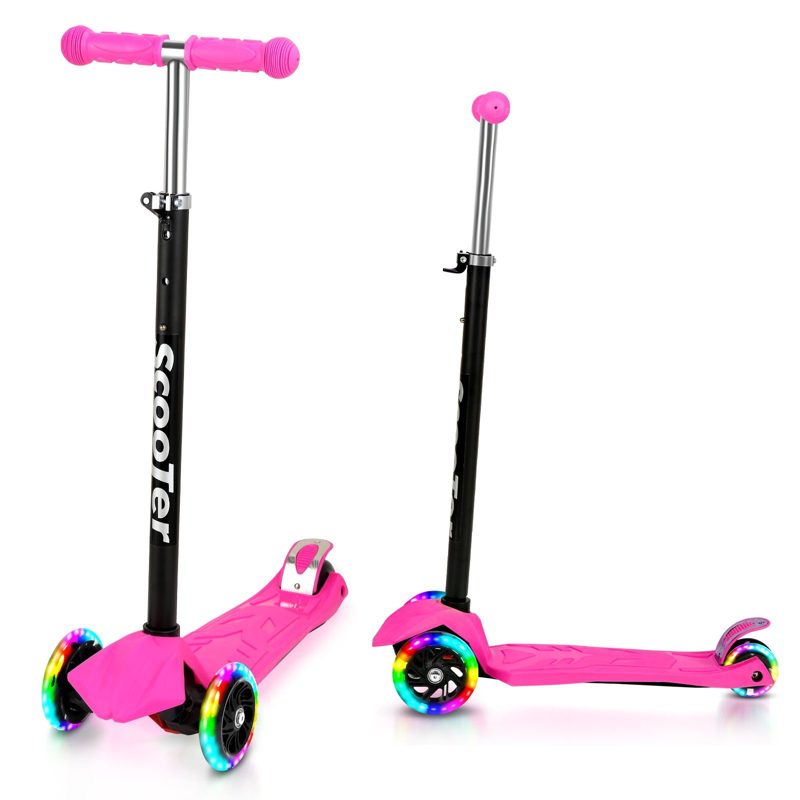 Scooter Kinderroller Tretroller LED-Räder bis 50 kg Höhenverstellbar