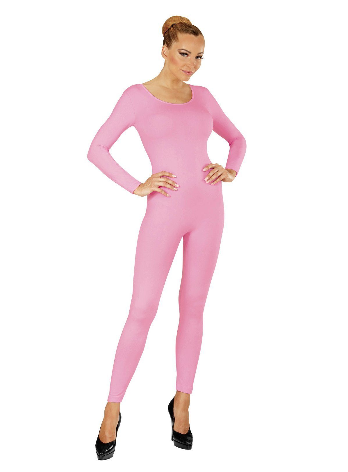 Widdmann Kostüm Langer Body rosa, Einfarbige Basics zum individuellen Kombinieren