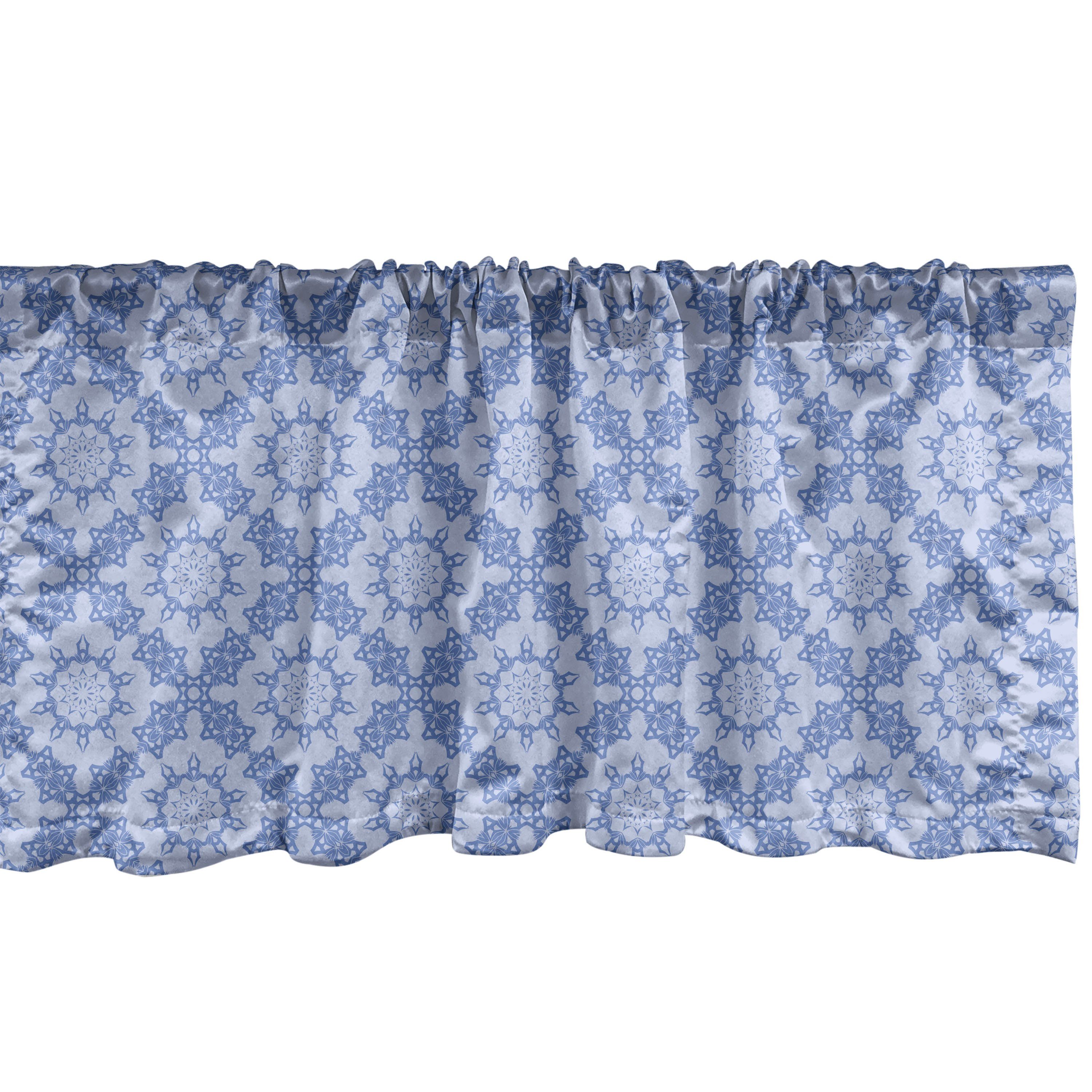 Scheibengardine Vorhang Volant für Küche Schlafzimmer Dekor mit Stangentasche, Abakuhaus, Microfaser, Damast Zier Oriental Motif