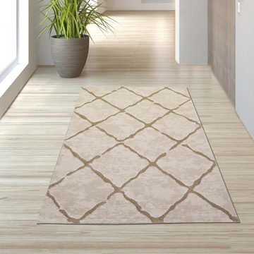 Teppich Wohnzimmerteppich Skandinavischer Rauten Muster in Beige, TeppichHome24, rechteckig