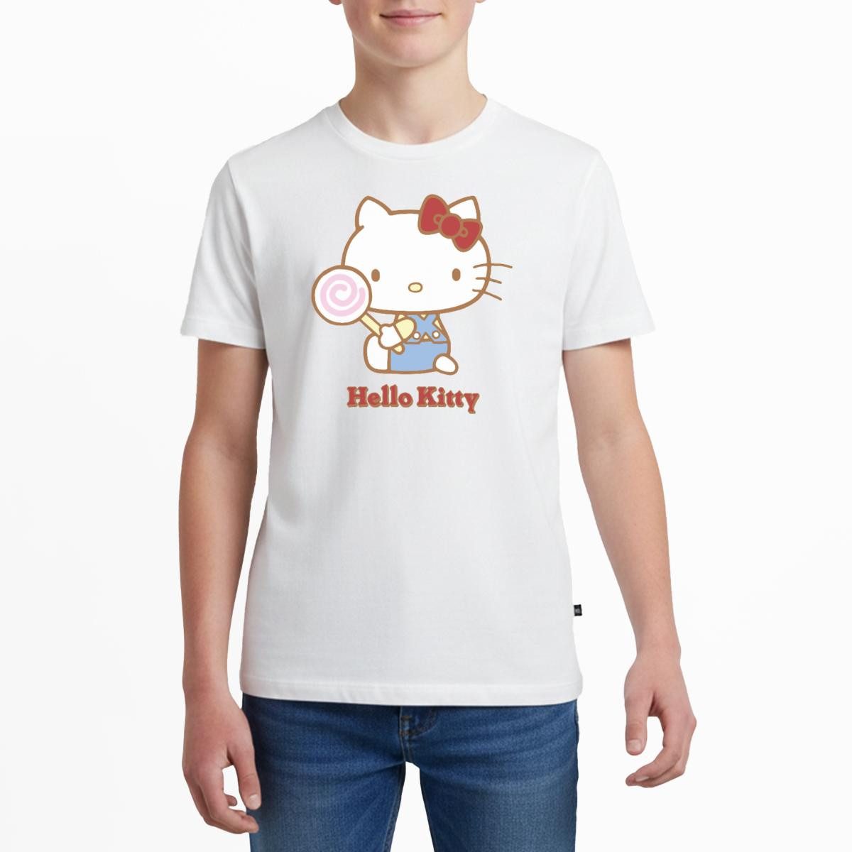T-Shirt Hello Kitty Mit Lollipop Teenager Premium T-Shirt
