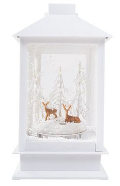 BURI Teelichthalter LED-Laterne schneiender Winterwald Weihnachtsdeko Fensterdeko Tanne