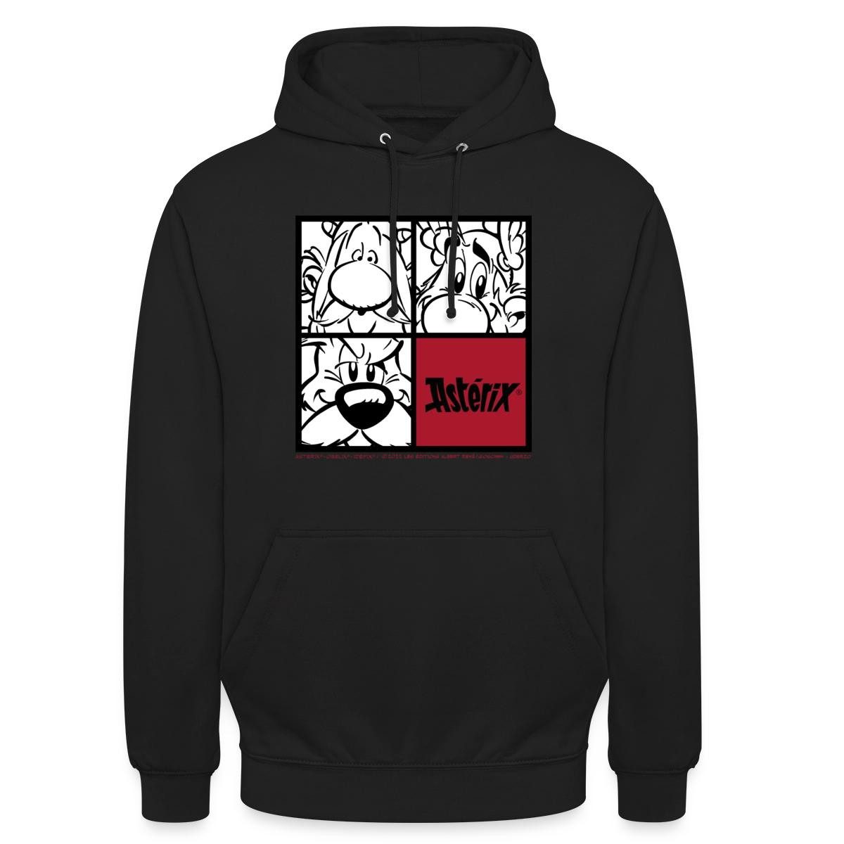 Spreadshirt Hoodie Asterix & Obelix & Idefix Porträt Unisex Hoodie (1-tlg) Unisex-Schnitt: Sitzt bei Männern körpernah, bei Frauen weit