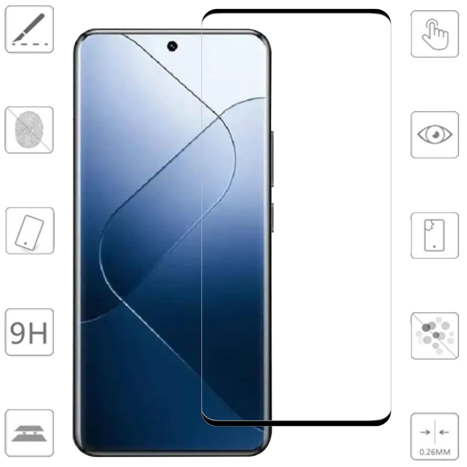 Handyhülle Für Xiaomi 15 Pro 1x 3D Curved Premium Display 0,3mm Schutz Hart Glas