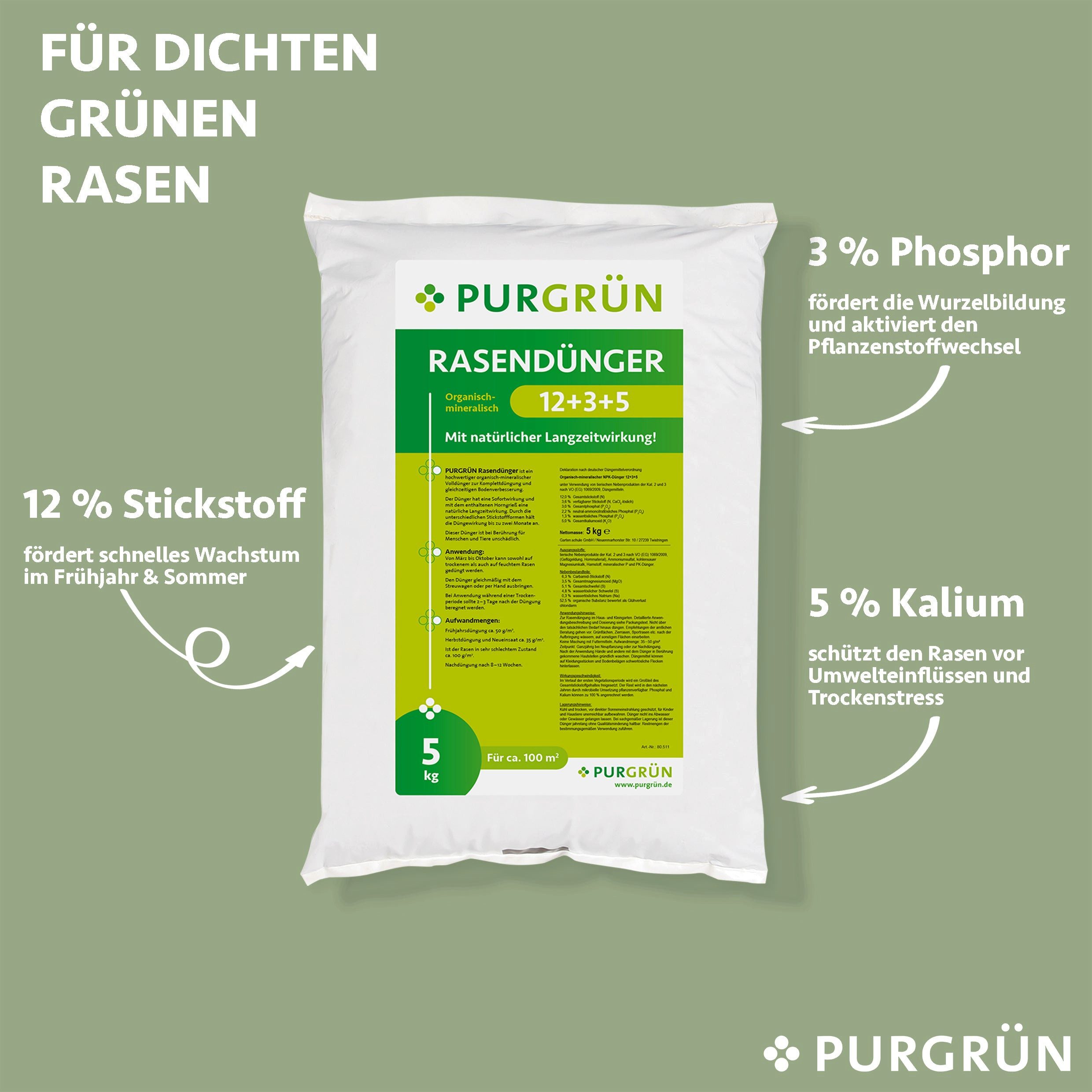 Purgrün Rasendünger, Rasendünger, reicht für ca. günstig online kaufen