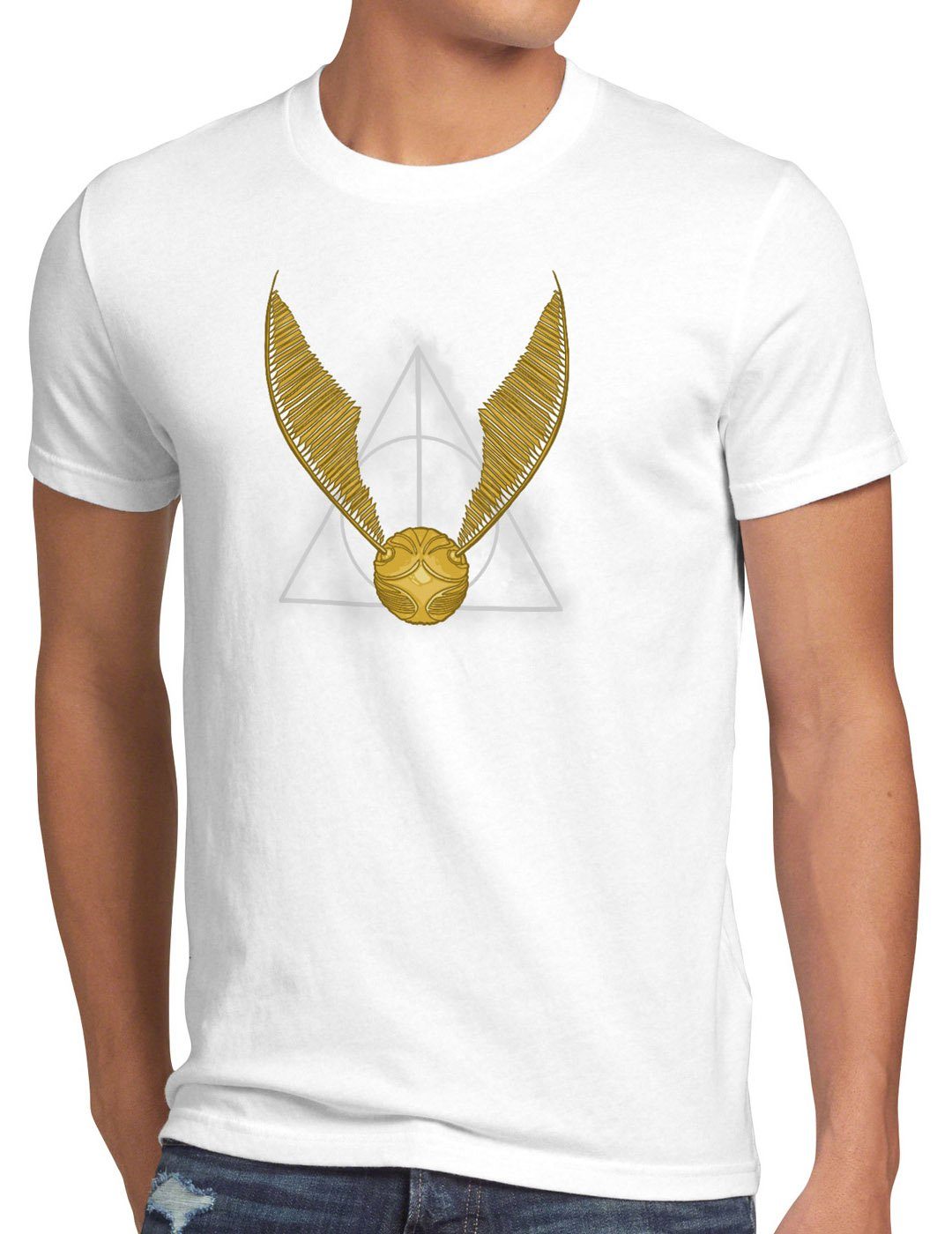 besen magie Herren T-Shirt quidditch turnier style3 Deathly schnatz Hallows Print-Shirt