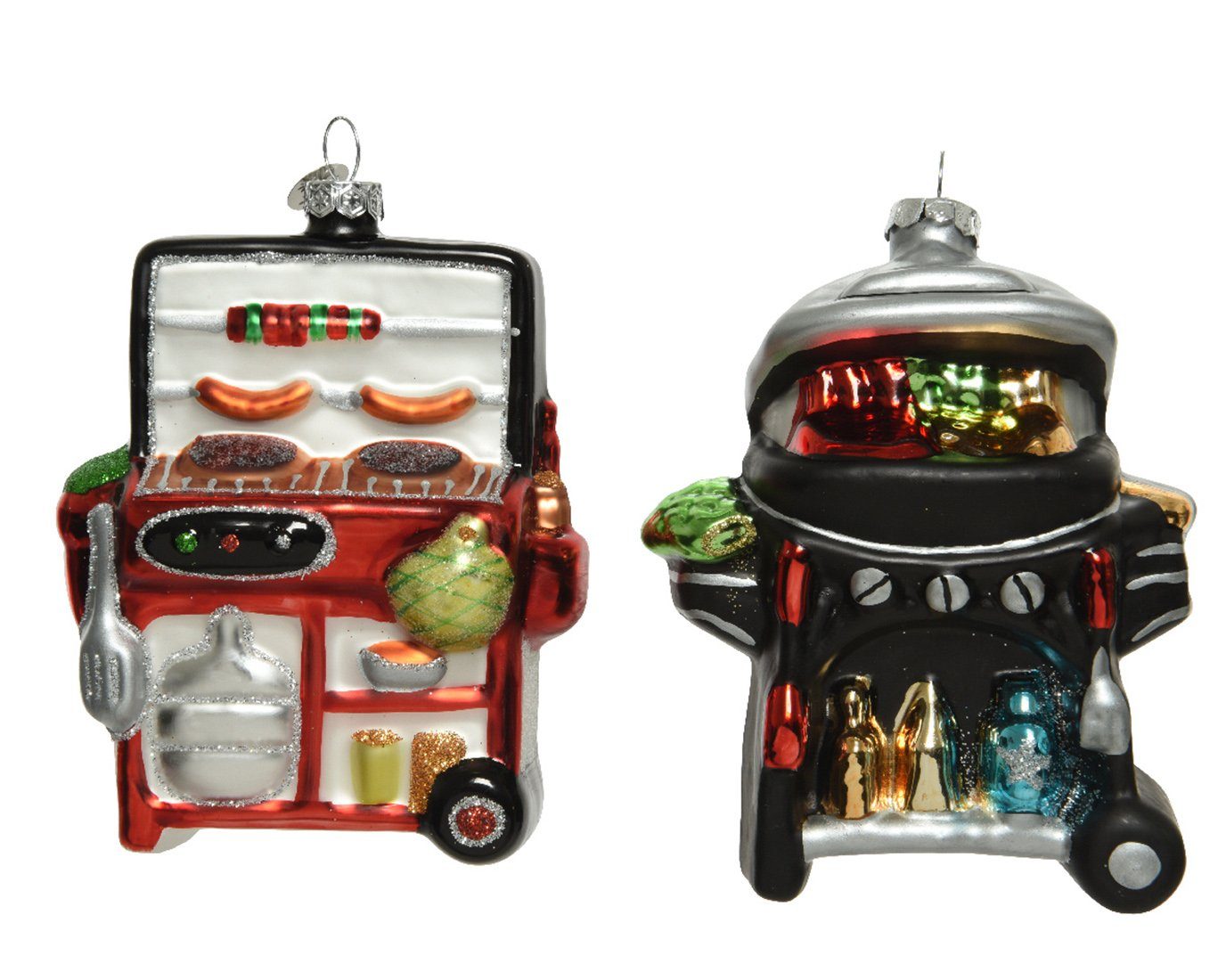 Kaemingk Christbaumschmuck, Christbaumschmuck Glas Gasgrill / Kugelgrill 12 günstig online kaufen