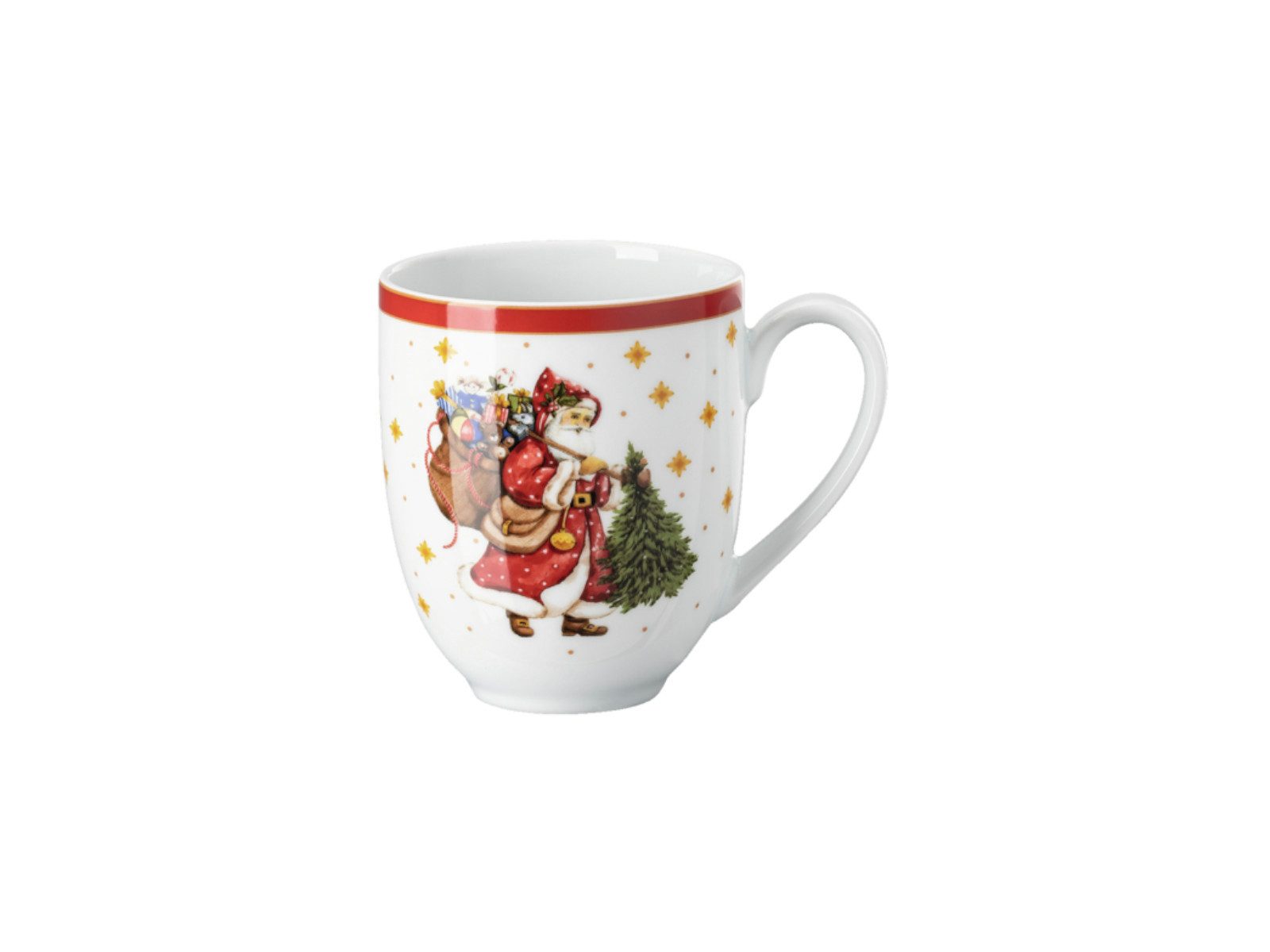 Hutschenreuther Becher Happy Wintertime Red Becher mit Henkel 0,4l, Porzellan, Tassen