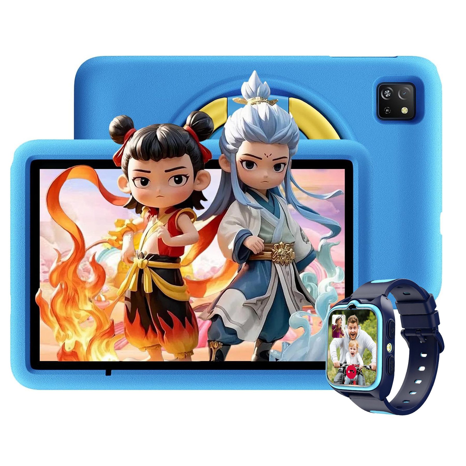 blackview Tab A6Kids(4+128) incl. Kinderuhr(1,83 Zoll, 8GB, GPS, 4G, Bluetooth) Tablet (10.1", 128 GB, Kinder-Modus, HD+, Wifi6, Android 14)