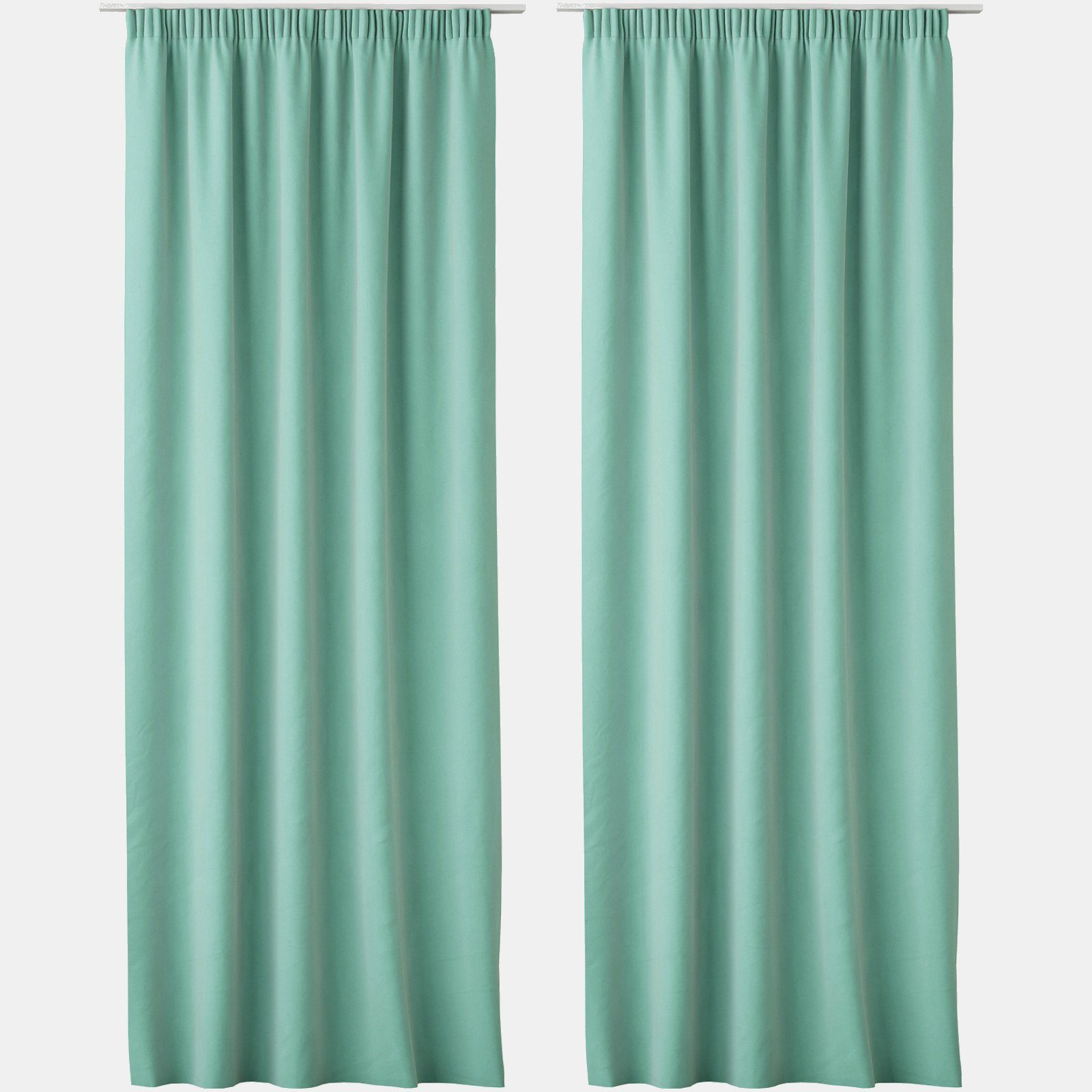 Vorhang 2x Blickdichte Vorhänge 140x250cm, 2er Set in Mint, JEMIDI, (2 St)