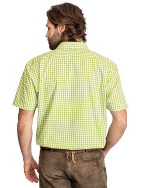 OS-Trachten Trachtenhemd Karo Kurzarmhemd ALZACH apfel (Regular Fit)