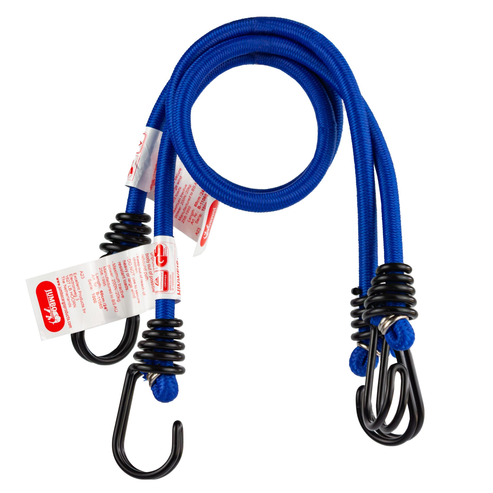 JUMBO Stillads Spanngurt 1 Paar (2 Stück) Spanngummi 60cm 20kg 2 Haken Expanderseil
