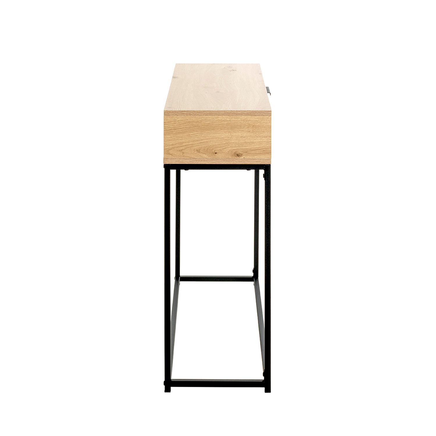 HAKU Konsolentisch Konsole - eiche - Metall, Spanplatte - H. 77cm x B. 80cm - Ablagetisch (1xKonsole, Beistelltisch - Schminktisch), Wandregal - Ablage - Konsolentisch - Sideboard