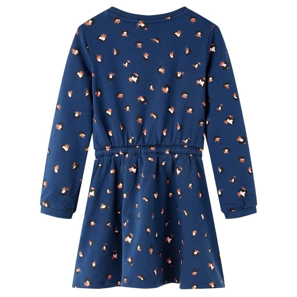 A-Linien-Kleid mit Ärmeln vidaXL Kinderkleid Langen 116 Marineblau