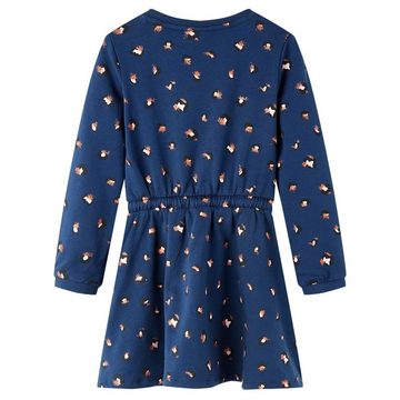 vidaXL A-Linien-Kleid Kinderkleid mit Langen Ärmeln Marineblau 116