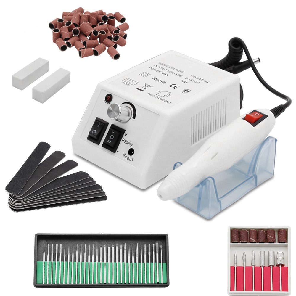 Clanmacy Maniküre-Pediküre-Set Elektrische Nagelfräser Nagelfeile Fußpflegegerät 20000U/min Maniküre, Nagelmaschine, Für Acrylarbeiten geeignet