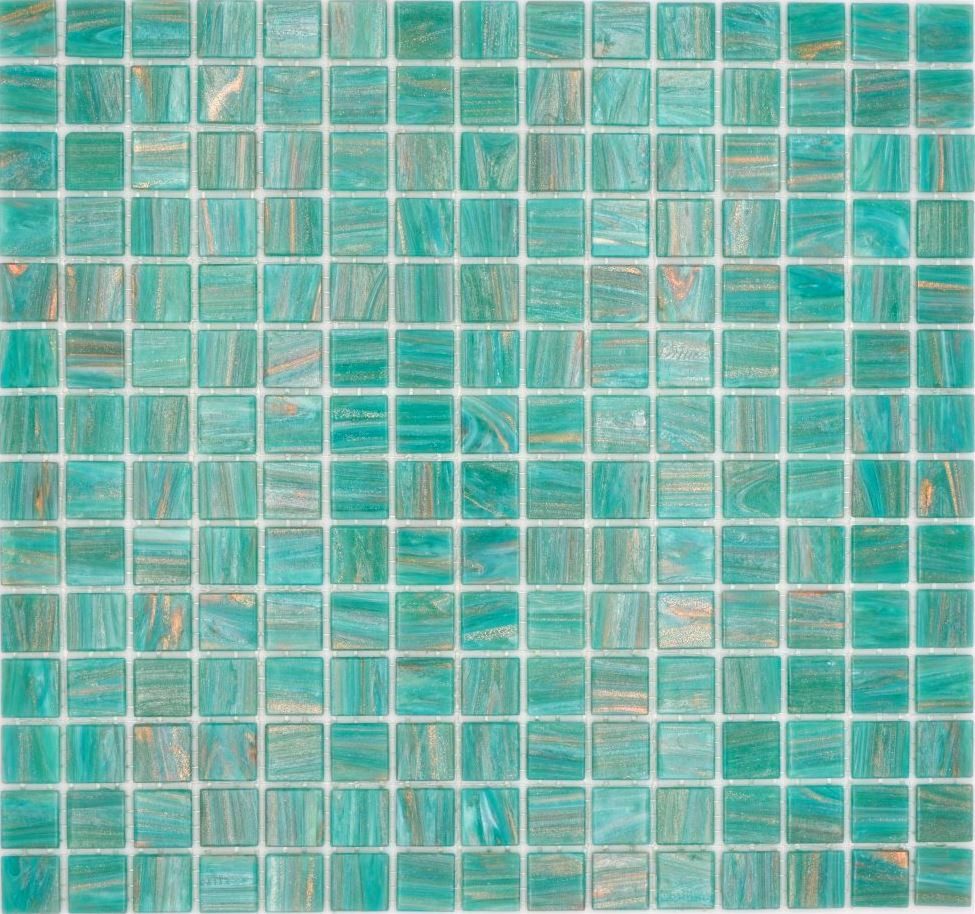 Mosani Mosaikfliesen Glasmosaik Mosaikfliesen türkis glänzend / 10 Mosaikmatten